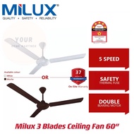 Milux 3 Blades Ceiling Fan Regulator MCF6001 White / MCF6001M Mocha