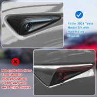 Car 2Pcs Side Camera Cover Decoration Accessories Fit For Tesla Model 3/Y 2024 Hw4.0 Leaf Board