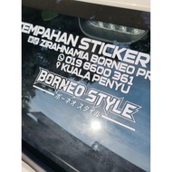 Sticker Kereta Borneo Style V2 2026 Viral Untuk Cermin Depan & Belakang