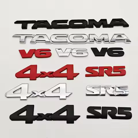 3D Car Sticker Logo V6 4X4 SR5 TACOMA Trunk Badge Door Waier Line C-Pillar Emblem Decals For Toyota 