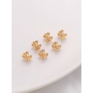 [Symphony Crystal Workshop] 18k Gold-Plated Basket Empty Flower Small Waist Spacer Beads Handmade di