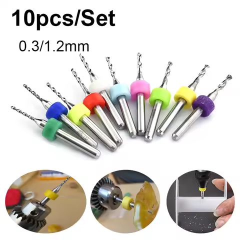 10pcs 0.3/1.2mm alloy micro drill bit, PCB mini drill bit, tungsten steel carbide drill bit, set pri