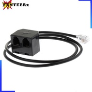 [Fenteer2] Telephone  Male to 2 Female 4P4 Adapter Splitter Extension Cable (25cm/08ft)
