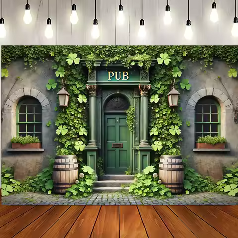 1 item, Saint Patrick's Day background photo prop, polyester fiber banner decoration, wall decoratio