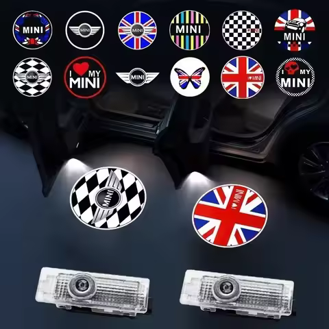 2Pcs Led Welcome Light Car Door Projector Lamps For BMW Mini Cooper One S JCW Countryman R56 R50 R53