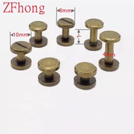 10set Brass with bronze Color Chicago Belt Screw Nail Stud Rivets Head Dia 8mm 10mm H=3/4/5/6/7/8/9/