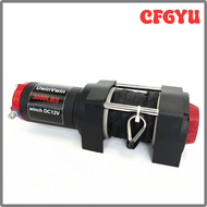 CFGYU กว้านไฟฟ้าเชือกสังเคราะห์3000ปอนด์กว้านไฟฟ้า12V สำหรับลากทางวิบาก Atv/utv พร้อมวงเล็บยึดไร้สาย