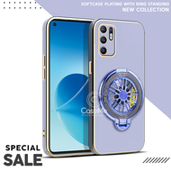 Case Oppo Reno 6 4G Soft Case Stand Holder Ring Fun Silicone Luxury Plating