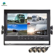 9" LCD Car Monitor 4 Channels 4CH Quad Split Screen Display for Car Truck Reversing Camera