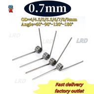 sus304 d0.7mm OD4/4.5/5/5.5/6/7/8/9mm V-shaped spiral torsion spring angle 60/90/120/180 degrees[lrd