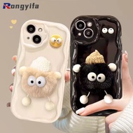 Cute Plush Briquette Cases For Samsung Galaxy S25 Ultra S25+ S24 FE A36 A16 A06 M55 M35 F15 M15 A54 