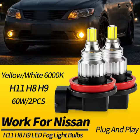 2PCS H11 H8 LED Front Fog Light Bulbs Canbus For Nissan Juke 11-22 Altima 07-18 Rogue 08-13 Maxima 0
