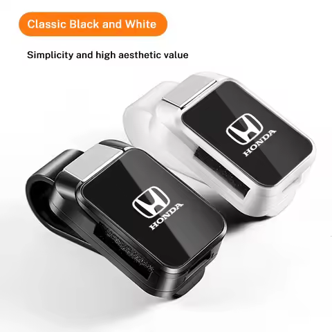 Car Sun Visor Glasses Clip One-hand Press Eyeglasses Holder For Honda Fit Jazz GK5 Civic Type-R CRV 