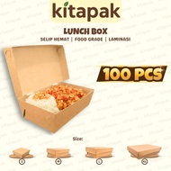 (100 PCS) PAPER LUNCH BOX | TAKE AWAY FOOD BOX