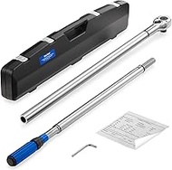 BULLTOOLS 1-Inch Drive Click Torque Wrench, Dual-Scale Adjustable Torque Wrench Set with a Hex Key 2