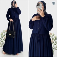 AURELIA DRESS crinkle premium plain long-sleeved women's gamis DRESS