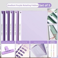 MIVOFIVO | Rotating Ring Binder A4 File Folder Organizer