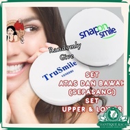CK 1 PAIR Snap On Smile Fake Teeth Tooth Upper + Lower Whitening Dental Braces Unisex Gigi Palsu Mud