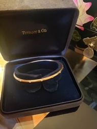 Tiffany＆Co 18k玖瑰金鑽石手鐲18.36g