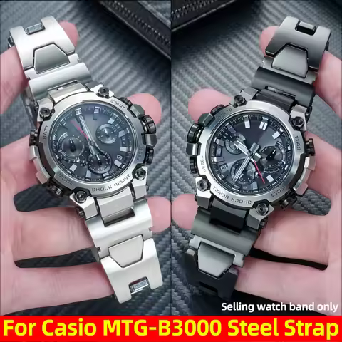 MTG-B3000 Stainless Steel Strap For Casio 5672 MTG B3000 Modification Quick Release Metal Watch Band
