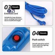Bluestyle Portable 7W 30LED Workshop Flashlight 220V Garage Work Light Repair Inspection Lamp 10M Po