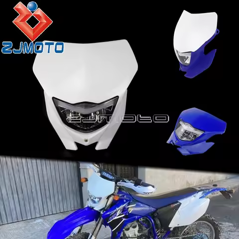 White H4 Dirt Bike Motocross Headlight Fairing Universal Headlamp For Yamaha WR250 WR450 TTR WR Endu
