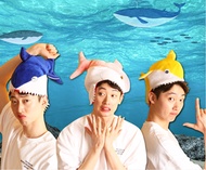 ★ PINK FONG ★ Shark Family Hat / Blue Daddy Shark / Pink Mommy Shark / Yellow Baby Shark / Doll / Pl