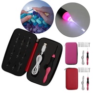 9-in-1 Luminous Led Needle Usb Knitting Knitting Tool Kit Crochet Knitting Hooks Set Knitting Tool N