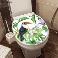 [gongjing5] WC Pedestal Pan Cover Sticker Toilet Stool Commode Sticker Home Decor Bathroon Decor 3D Printed Flower View Decals SG