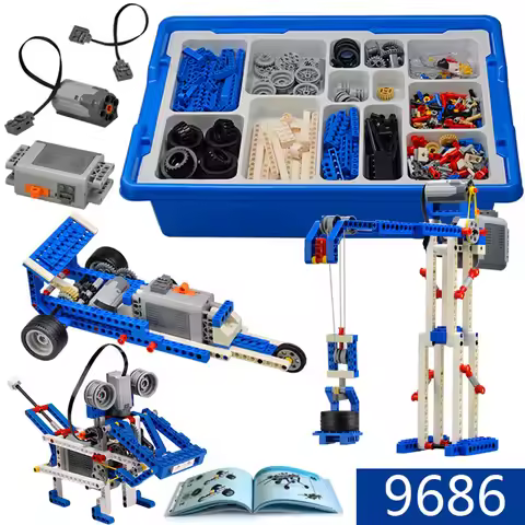 Educational and Dacta Building Blocks Kit 9686 Simple and Motorized Mechanisms Base Set MOC Bricks R