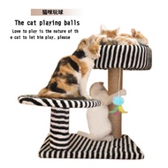 Twin Tower Cat Tree Cat Scratch Cat Toy Cat Tower Kitten Toy Hanging Mouse Ball Toy Cat House Pet Toys