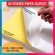 A4 STICKER PAPER 100 SHEETS / SIMILI/MATTE & GLOSSY/MIRRORKOTE / MULTIPURPOSE STICKER / AWB