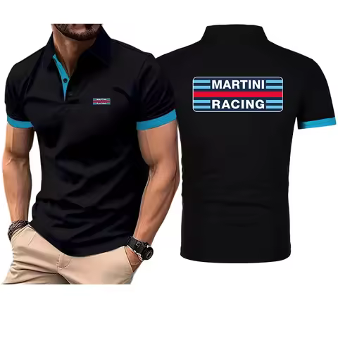 Martini Racing Print 2026 Men's New Cotton Polo Shirts Casual Solid Color Slim Fit Summer Fashion Br