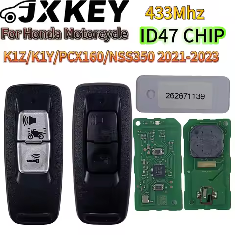 JXKEY K1Z K1B K2S K2V K2C For Honda Motorcycle Remote Key 433.92MHz 47 Chip TXM004 35111-K1Z-U11 351