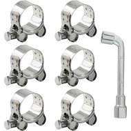 6 Pcs T Bolt Hose Clamp, 29-31mm 304 Stainless Steel Adjustable Tube Clamps, Heavy Duty Turbo Pipe C