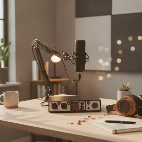 USB Audio Interface Compact Audio Interface with Type-C Mixer Low-Noise Sound Board Tabletop for Cre