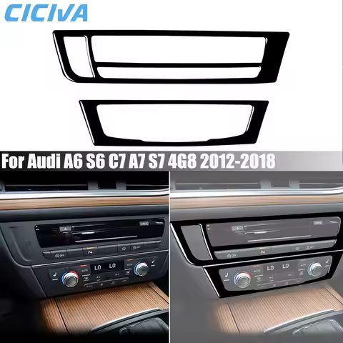 Piano Black Car Accessories Dashboard Panel Decorative Interior Cover Modified Sticker For Audi A6 A