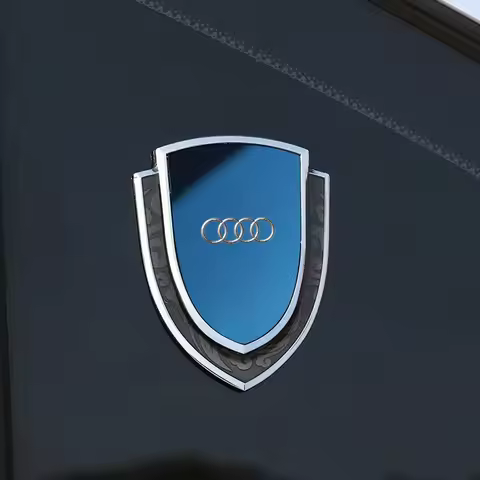 Metal Car Fender Body Emblem Shield Decoration Stickers For Audi A4 A4L A5 A6 A7 A8 A8L TT Q1 Q2 Q3 