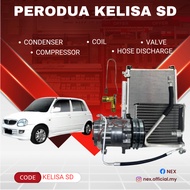PERODUA KELISA SD/SANDEN CAR AIRCOND SET (COMPRESSOR & CONDENSER & COIL & VALVE & HOSE DISCHARGE)
