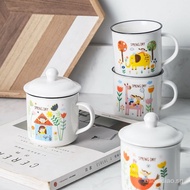【In stock】Mug Creative coffee tea mugs best gift mug for your / Big Mouth Pot Ceramic Mug 300~400ml Mug Cup Milk Cup / Cup Ceramic Nostalgic Classic Retro Ceramic Mug with Lid Porc