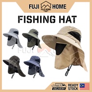 🏠READY STOCK🏠Sun Hat with Mask Foldable Bucket Cap UV Proof Outdoor Hat Full Face Mask Fishing Hat T