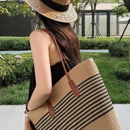 Beg Jerami Berkapasiti Besar Dinaik Taraf untuk Wanita 2025 Beg Tote Baharu Beg Tangan Percutian Pan