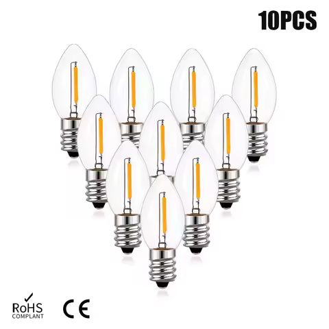 Edison Led Candle Light Bulb E12 E14 Effect Dimmable Bulb C7 0.5W Home Warm White 2700K For Decor Li
