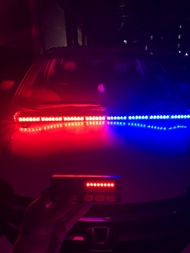 หลอด LED ไฟไซเรนไฟติดหลังคามาใหม่ 125cm 8 ท่อน 4 หน้ามีข้าง 6W 12V-24V พร้อมขาแม่เหล็กสีแดง-น้ำเงิน 