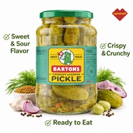 Bartons Crunchy Gherkin Pickle 670g | Sweet Sour Pickled Gherkins | Burger Sandwich Topping | UK Bra