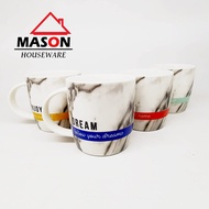 Mason Ceramic Mug/Tea Mug/Marble Motif Coffee Mug With Color stripes