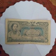 Uang Kertas Lama "kuno" 5 Rupiah Kartini 