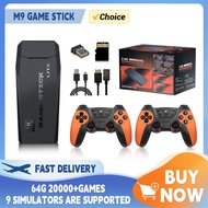 M9 Video Game Console 2.4G Double Wireless Controller Game Stick 4K 30000 Games 64GB Retro Games for