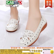 KY/🏅Cartelo Crocodile（CARTELO）Spring and Summer Pumps Genuine Leather Soft Bottom Cutout Mom Shoes M