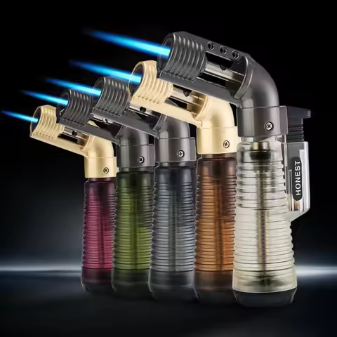 HONEST Grinding Wheel Direct Injection Lighter Elbow Metal Windproof Personalized Lighter Cigarette 